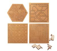 Puzzle con Vassoio Frattale, Puzzle in Legno Difficili per Adulti, Labirinto Creativo Irregolare Unico, Impossibile, Difficile, Pensiero Inverso, Senza Immagini(4pcs)
