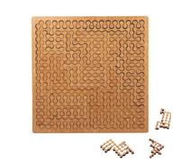 Puzzle con Vassoio Frattale, Puzzle in Legno Difficili per Adulti, Labirinto Creativo Irregolare Unico, Impossibile, Difficile, Pensiero Inverso, Senza Immagini(Chain)