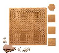 Puzzle con vassoio frattale, puzzle in legno duro difficile per adulti, puzzle educativo in legno per adulti, puzzle portatile impossibile al contrario impegnativo senza immagine (#D)