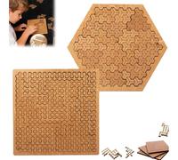 Puzzle con vassoio frattale, puzzle in legno duro difficile per adulti, puzzle educativo in legno per adulti, puzzle portatile impossibile al contrario impegnativo senza immagine (2PCS-A)