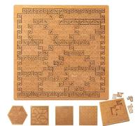 Puzzle con Vassoio Frattale, Puzzle in Legno Incredibile, Labirinto Creativo Irregolare Unico con Cornice - Puzzle Senza Immagini che Sfida il Pensiero Inverso, Sfida il Tuo Cervello (#D)