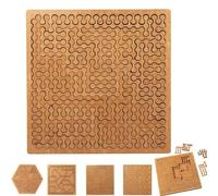 Puzzle con Vassoio Frattale, Puzzle in Legno Incredibile, Labirinto Creativo Irregolare Unico con Cornice - Puzzle Senza Immagini che Sfida il Pensiero Inverso, Sfida il Tuo Cervello (#B)