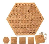 Puzzle con Vassoio Frattale, Puzzle in Legno Incredibile, Labirinto Creativo Irregolare Unico con Cornice - Puzzle Senza Immagini che Sfida il Pensiero Inverso, Sfida il Tuo Cervello (#A)