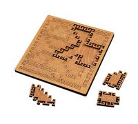 Puzzle con Vassoio Frattale, Puzzle in legno rompicapo, Sfida di puzzle frattale in legno irregolare e difficile, Sfida di pensiero inverso, Incorniciato per giochi di allenamento mentale