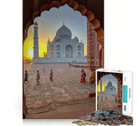 Puzzle con vista del tramonto sul Taj Mahal per ragazzi, 1000 pezzi, gioco per allenare la mente, semplice e divertente da assemblare, regalo prezioso 50x75cm
