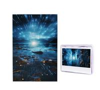 Puzzle con vista notturna del mare, 1000 pezzi, puzzle personalizzato in legno per adulti, foto puzzle arte da appendere alla parete, decorazione per compleanno, matrimonio, San Valentino