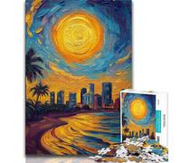 Puzzle con vista sulla città di mare per adolescenti, 1000 pezzi, aiuta il cervello ad allenarsi, giocattoli avvincenti per coltivare la pazienza, ottimo regalo (38x26cm)