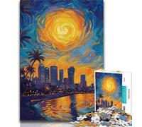 Puzzle con vista sulla città e sul mare per adulti e adolescenti, giochi rilassanti, ideale come regalo per tutta la famiglia, 50x75cm