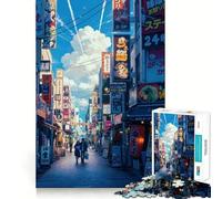 Puzzle con vivace scena di strada giapponese per adulti,1000 pezzi,gioco di memoria e allenamento per,taglio preciso,finitura di alta qualità,un modo coinvolgente per trascorrere libero