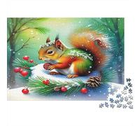 Puzzle con volpe con ombrello nella foresta autunnale, sfida per adulti, intrattenimento creativo, 1000 pezzi, opera d'arte per adulti e bambini di età superiore ai 12 anni, 70 x 50 cm/1000 pezzi