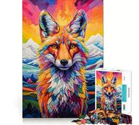 Puzzle con volpe delle Highlands dai colori vivaci,1000 pezzi,gioco creativo,componenti robusti e ben rifiniti,ideale da portare in viaggio,gioco per allenare la mente (38x52cm)
