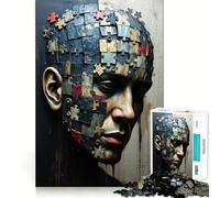 Puzzle con volto dipinto ad olio, 1000 pezzi, puzzle per adulti, regalo, stimola la memoria, rilassamento mentale, taglio premium, sorpresa calda (38x52cm)