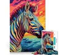Puzzle con zebra delle Highlands dai colori vivaci per adulti,1000 pezzi,gioco stimolante per,dimensioni uniformi,pezzi precisi,ideale da portare in viaggio,gioco perfetto