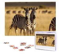 Puzzle con zebre nell'erba della savana puzzle in legno da 1000 pezzi puzzle con immagine personalizzata puzzle personalizzato per matrimoni per adulti
