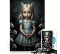 Puzzle "Coniglio Bianco nella Foresta Infestata" per ragazzi,1000 pezzi,gioco di sviluppo mentale,pezzi di dimensioni uniformi e precisi,attività divertente per tutta la famiglia (50x75cm)
