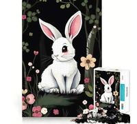Puzzle "Coniglio Bianco nella Foresta" per ragazzi,1000 pezzi,stimolante per la mente,divertente,con componenti robusti e ben definiti,un'attività di gruppo emozionante (38x26cm)