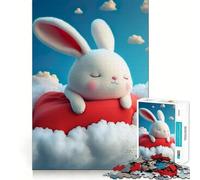 Puzzle "Coniglio Bianco Sognante" da 1000 pezzi,divertente per allenare la mente,con componenti robusti e ben definiti,ideale per rilassarsi in casa (50x75cm)