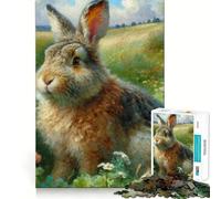 Puzzle "Coniglio in un prato" per ragazzi, 1000 pezzi, ideale per ricordare, migliorare, calmare, rilassare, con dettagli nitidi e rifiniti (38x52cm)