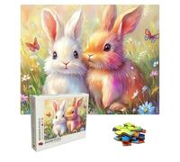 Puzzle coniglio Puzzle 1000 Pezzi Farfalla Art Jigsaw Puzzles For Adults, Puzzles in Legno XXL 75x50 cm, Si Adattano Perfettamente Tra Loro Lettere Sul Retro, Regalo Uomo e Donna, Compact Box 8p-268