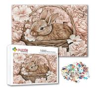 Puzzle Coniglio Puzzle 4000 Pezzi Fiore, Adulti e Adolescente Divertente Giocattolo per Giocare, Impegnativi Impossibile Jigsaw con Poster e Borsa Chiusa per Decorazioni Casa Parete, Regalo Donna M-8