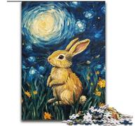 Puzzle Coniglio sotto il cielo notturno 1000 pezzi per adulti, regali, giochi educativi, decorazioni per la casa, decorazioni e regali unici (50x75cm)