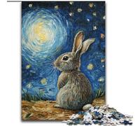 Puzzle "Coniglio sotto il cielo notturno" da 1000 pezzi per adolescenti, adatto a persone dai 14 anni in su, idee regalo per la decorazione della casa (26x38cm)