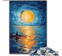 Puzzle Coniglio sotto la luna per adulti e adolescenti, per età dai 14 anni in su, gioco di Natale antistress, regalo per donne (26x38cm)