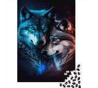 Puzzle Coppia Lupi Cosmici Legame Celeste, 1000 pezzi carta riciclata over 12 anni, puzzle estremamente difficile e stimolante 38x26cm/1000pcs