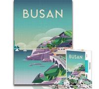 Puzzle coreano da 1000 pezzi per adulti e adolescenti, giocattoli educativi per l'apprendimento, giochi per famiglie con poster abbinato e foglio di quiz 75x50cm