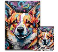Puzzle Corgi Graffiti da 1000 pezzi per adulti, puzzle per adulti, regalo per stimolare la mente, attività educativa per adolescenti, 26X38CM/10,23x14,96 pollici