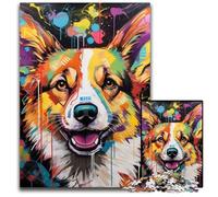 Puzzle Corgi Graffiti per adulti, 1000 pezzi, regalo perfetto per familiari e amici, adatto dai 14 anni in su, 26X38CM/10,23x14,96 pollici.