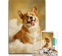 Puzzle Corgi in The Cloud da 1000 pezzi per adulti, gioco stimolante e decorazione da parete per famiglie, regali unici per compleanno e Natale, 50x75cm
