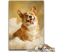 Puzzle Corgi in The Cloud per adulti, 1000 pezzi, antistress, sfida difficile, adatto per la decorazione della scrivania (38x26cm)
