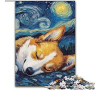 Puzzle Corgi Night Sky da 1000 pezzi per adolescenti, aiuta il cervello a esercitare i giocattoli avvincenti per coltivare la pazienza Gioco di sfida unico (26x38cm)