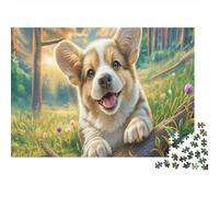 Puzzle Corgi Peeks over Wood Under Starry Sky Jigsaw Puzzles 1000 Pezzi Pet - Familiare Gioco, Aziendale Festa, Amici E Amore Per Regalo 70x50cm/1000pcs