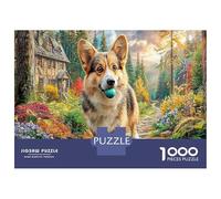 Puzzle Corgi sul Tapis Roulant 1000 Pezzi, Puzzle Paesaggio Vivido per Adulti, Gioco di Puzzle, Regali di Compleanno per Adulti e Bambini, Cartone 100% Riciclato 38x26cm/1000pz