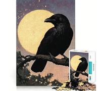 Puzzle Corvo sotto la luna piena per adolescenti, 1000 pezzi, gioco di logica, rilassante, taglio preciso, (38x52cm)