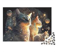 Puzzle Cosmic Cats Fantasy A 1000 Pezzi Per Adulti, Gioco Diabilità Impossibile Gioco Intellettivo Familiare Regali Di Festa 70x50cm/1000pcs