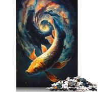 Puzzle Cosmic Koi 9 Puzzle Relax Challenge Giocattolo di Carta Rettangolare per Bambini o Bambine, Regali per la Festa del Papà 1000 Pezzi (75x50cm)
