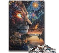 Puzzle Cosmic Lion per adulti e adolescenti, puzzle, giocattoli, giochi educativi, antistress, lista dei desideri con Babbo Natale (38x26cm)