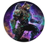 Puzzle Cosmic Space Wolves da 1000 pezzi per adulti, puzzle rotondo da 1000 pezzi, gioco creativo per famiglie e decorazioni per la casa, regalo di Natale perfetto per adolescenti (67,5x67,5cm)