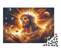 Puzzle Cosmico Gesù Cristo per Adulti - Gesù con Corona di Spine Gioco Rompicapo e Sfidante per Decorazione Murale 38x26cm