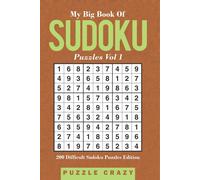 Puzzle Crazy My Big Book Of Soduku Puzzles Vol 1: 200 Difficult Sudo (Tascabile)