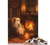 Puzzle creativi da 1000 pezzi, motivo: "Tea Time spettrale", regalo di Natale, puzzle rettangolare per adulti, 1000 pezzi (75x50 cm)