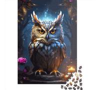 Puzzle creativi quadrati da 1000 pezzi con rapaci notturni per adulti e puzzle in legno, giochi antistress e regali di Natale unici, 1000 pezzi (75x50 cm)