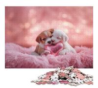 Puzzle creativi quadrati da 1000 pezzi Puppy Love per adulti e puzzle in legno, gioco impegnativo 1000 pezzi (75x50 cm)