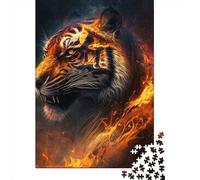 Puzzle creativi quadrati da 1000 pezzi Tiger Fire 4 per adulti e puzzle in legno, giocattoli educativi, 1000 pezzi (75x50 cm)
