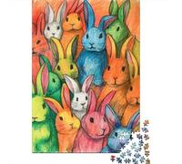 Puzzle creativi quadrati da 500 pezzi del Paese delle Meraviglie del Coniglietto per adulti e puzzle in legno, gioco impegnativo 500 pezzi (52x38 cm)