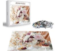 Puzzle Crisantemo Puzzle 4000 Pezzi Jigsaw Adulti DIY Classici Gioco, Puzzles a Forma di Fiore, Giochi Rilassamento e Intelligence per Ragazzi 141x87cm/4000 pcs con Scatola Regalo in Legno H-448