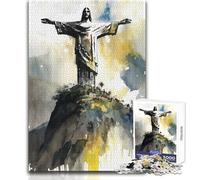 Puzzle Cristo Redentore per adolescenti 1000 pezzi Imparare giocando Regalo sentito per occasioni speciali Dimensioni: 38x26cm